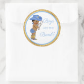 Jungen sind die Bombe! Cowboy Bath-Geschenk Etc Bl Runder Aufkleber (Tasche)