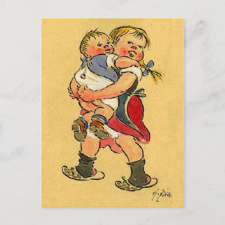 Jungen sind Lichtgewichte - Zille Postkarte