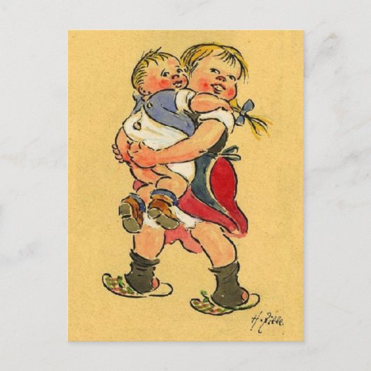 Jungen sind Lichtgewichte - Zille Postkarte (Vorderseite)