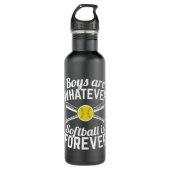 Jungen sind, was immer Softball für immer ist Edelstahlflasche (Vorderseite)