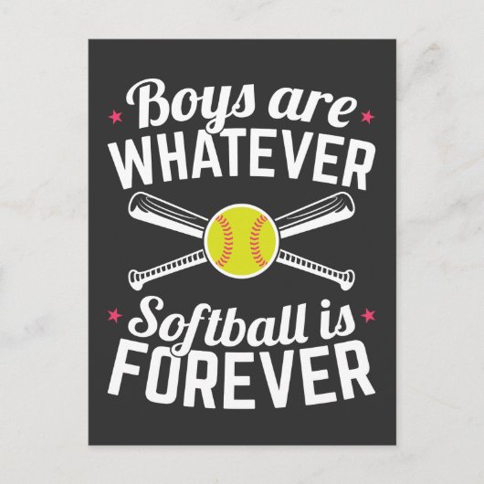 Jungen sind, was immer Softball für immer ist Postkarte (Vorderseite)