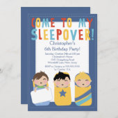 JUNGEN Sleepover-Geburtstags-Party Inviation Einladung (Vorne/Hinten)