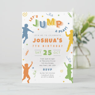 Jungen Springparty Geburtstagseinladung Trampolin Einladung
