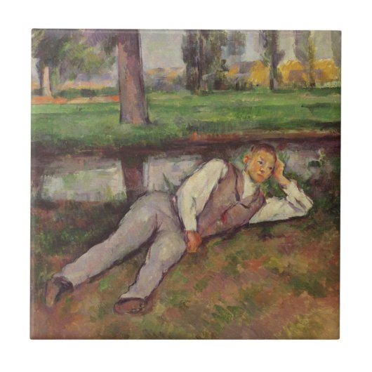Jungen-Stillstehen Pauls Cezanne | Fliese (Vorderseite)