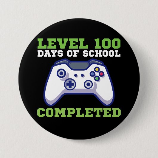 Jungen Stufe 100 Tage Schule abgeschlossen Button (Vorderseite)