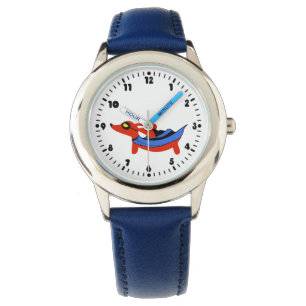 Jungen-Super-duper Dackelsuperhero-Uhr Armbanduhr