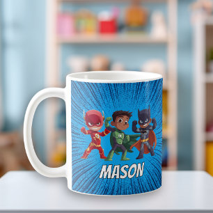 Jungen Superhelden individuell gestaltete Namens-T Kaffeetasse