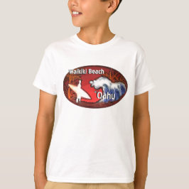 Jungen-Surfert-stück Waikiki Strand-Oahus Hawaii T-Shirt
