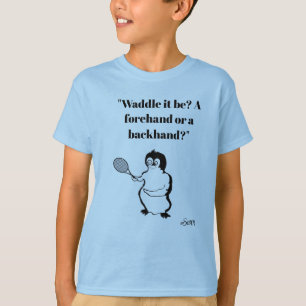 Jungen T-Shirt : Pinguin Tennisspieler