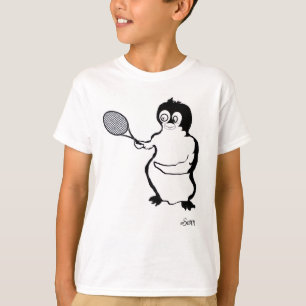 Jungen T-Shirt : Pinguin Tennisspieler