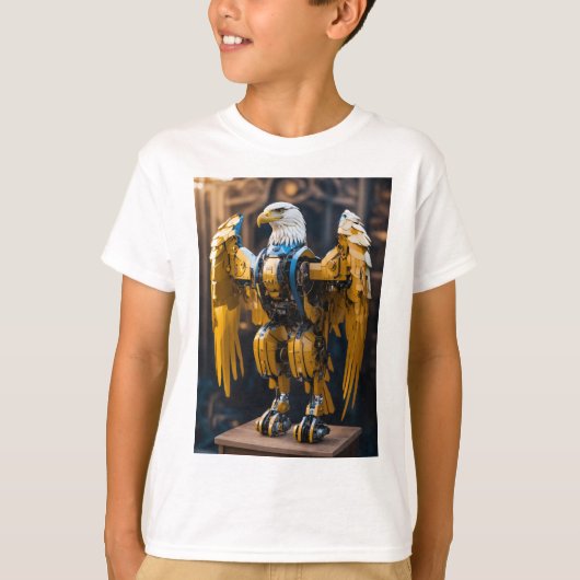 Jungen T-Shirt Roboter Adler (Vorderseite)