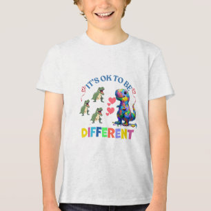 Jungen-T-Shirts – Es ist okay, anders zu sein 🦕💖 Tri-Blend Shirt