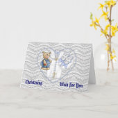 Jungen-Taufbär Karte (Gelbe Blume)