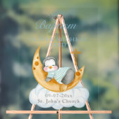 Jungen Taufe Christening Begrüßung Baby Penguin Acrylschild (Neutral)