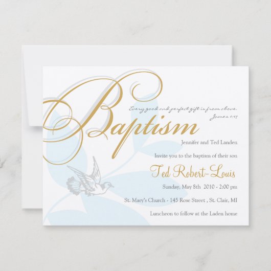 Jungen-Taufe-Einladung Einladung (Vorderseite)