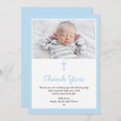 Jungen-Taufe/Taufe danken Ihnen zu kardieren Dankeskarte (Vorne/Hinten)