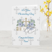 Jungen-Taufschuhe Karte (Gelbe Blume)