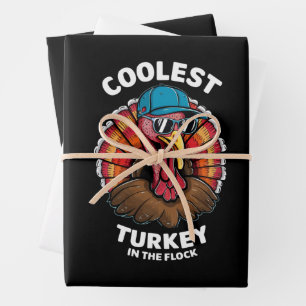 Jungen Thanksgiving Kinder Coolste Truthahn in der Geschenkpapier Set