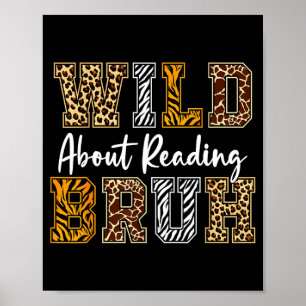 Jungen Tierprint Kleidung wild auf Lesen Kinder Poster