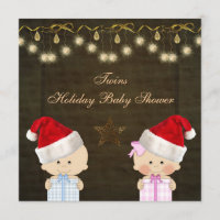 Jungen-u. Mädchen-Zwillings-WeihnachtsBabyparty