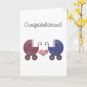 Jungen-und Mädchen-Baby-Zwillinge, Karte (Gelbe Blume)