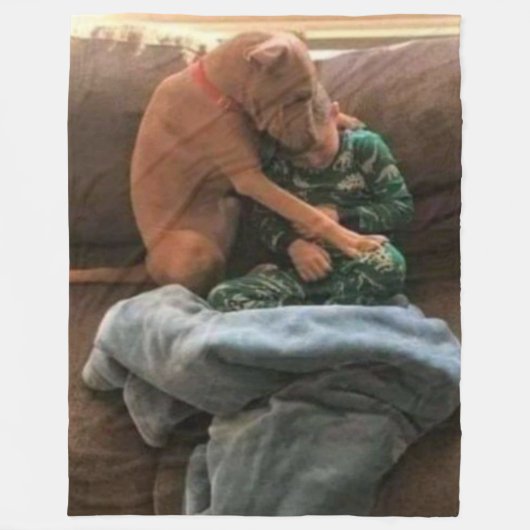 JUNGEN UND SEIN HUND FLEECEDECKE (Vorderseite)