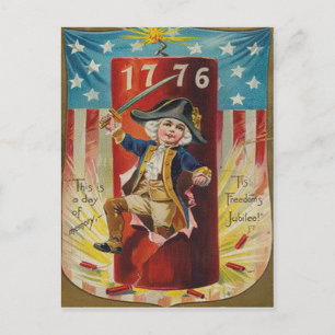 Jungen Uniform Feuerwerk Knallkörper Explosion Postkarte