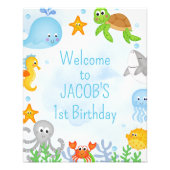 Jungen unter dem Meer 1. Geburtstag Begrüßungszeic Fotodruck (Vorne)