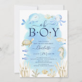 Jungen unter der Sea Baby Dusche Einladung (Vorderseite)