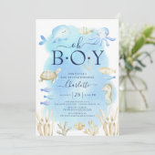 Jungen unter der Sea Baby Dusche Einladung (Stehend Vorderseite)