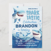 Jungen unter Meereshai 5. Geburtstag Einladung (Vorderseite)