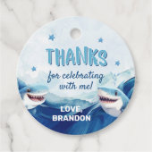 Jungen unter Meereshai 5. Geburtstag Geschenkanhänger (Vorderseite)