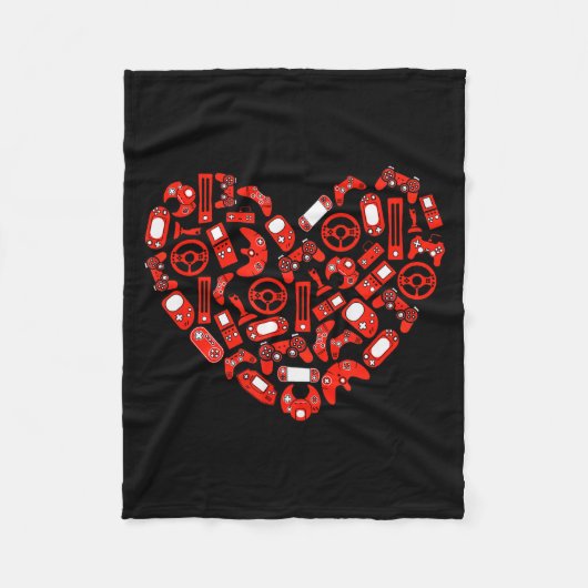 Jungen Valentinstag Gaming-Videospielcontroller Fleecedecke (Vorderseite)