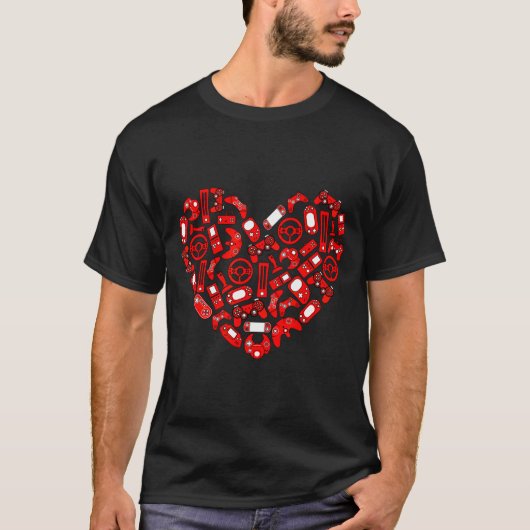 Jungen Valentinstag Gaming Videospielcontroller T-Shirt (Vorderseite)