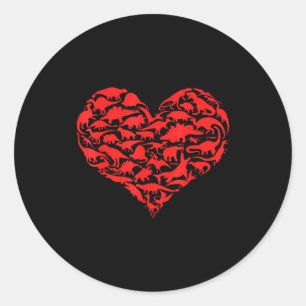Jungen Valentinstag-Shirt - Dinosaurier-Herz Kinde Runder Aufkleber