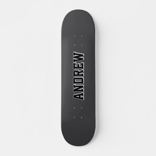 Jungen Varsity Black Skateboard Personalisierter N (Vorne)