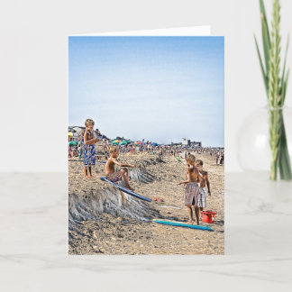 Jungen versanden surfende DB-Aufzugs-Karte Dankeskarte