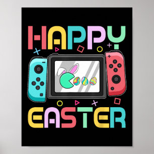 Jungen Videospiel Essen Frohen Ostertag Eier Gamer Poster