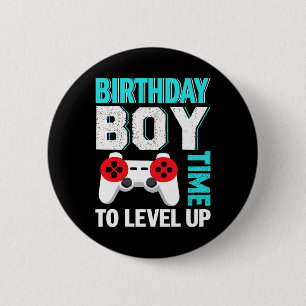 Jungen-Videospiel-Geburtstagsfeier Button