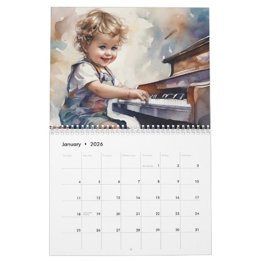 Jungen von Rock and Roll 2025 Kalender 12 Monate (Jan 2026)