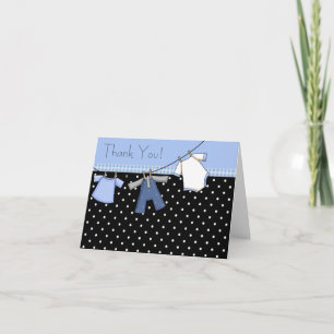 Jungen Wäscheleine Baby Shower Dankeskarten Dankeskarte