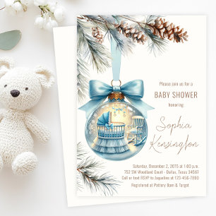 Jungen-Weihnachtsbaumschmuck Winter-Baby-Party Einladung