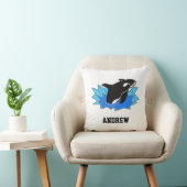 Jungen Weiß Blau und Schwarz Cool Orca Kissen (Stuhl )