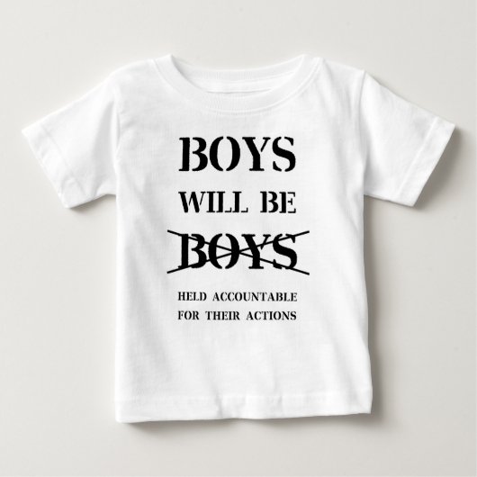 Jungen werden Jungen sein (kostenlos) Baby T-shirt (Vorderseite)