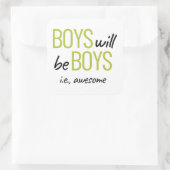 Jungen werden Jungen sein. Phantastische Ermächtig Quadratischer Aufkleber (Tasche)