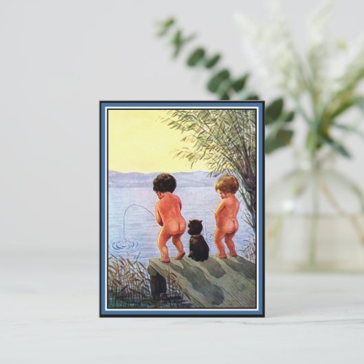 "Jungen werden Jungen sein" Postkarte (Stehend Vorderseite)