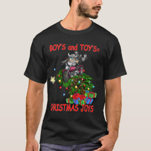Jungen werden Jungs mit ihren Weihnachtsspielzeug T-Shirt