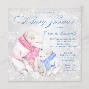 Jungen Winter Wonderland Bär Baby Shower Einladung