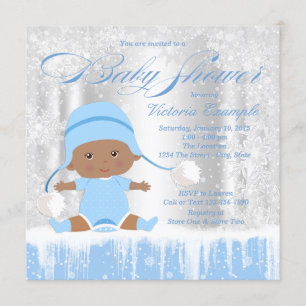 Jungen Winter Wonderland Snow Baby Shower Einladun Einladung