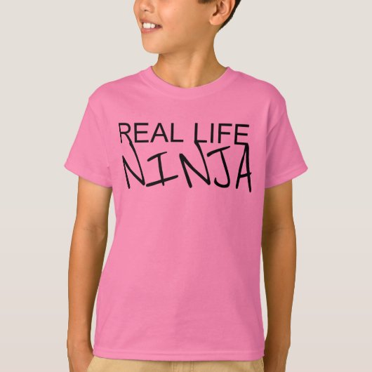 Jungen-wirkliches Leben Ninja Orangen-Shirt T-Shirt (Vorderseite)